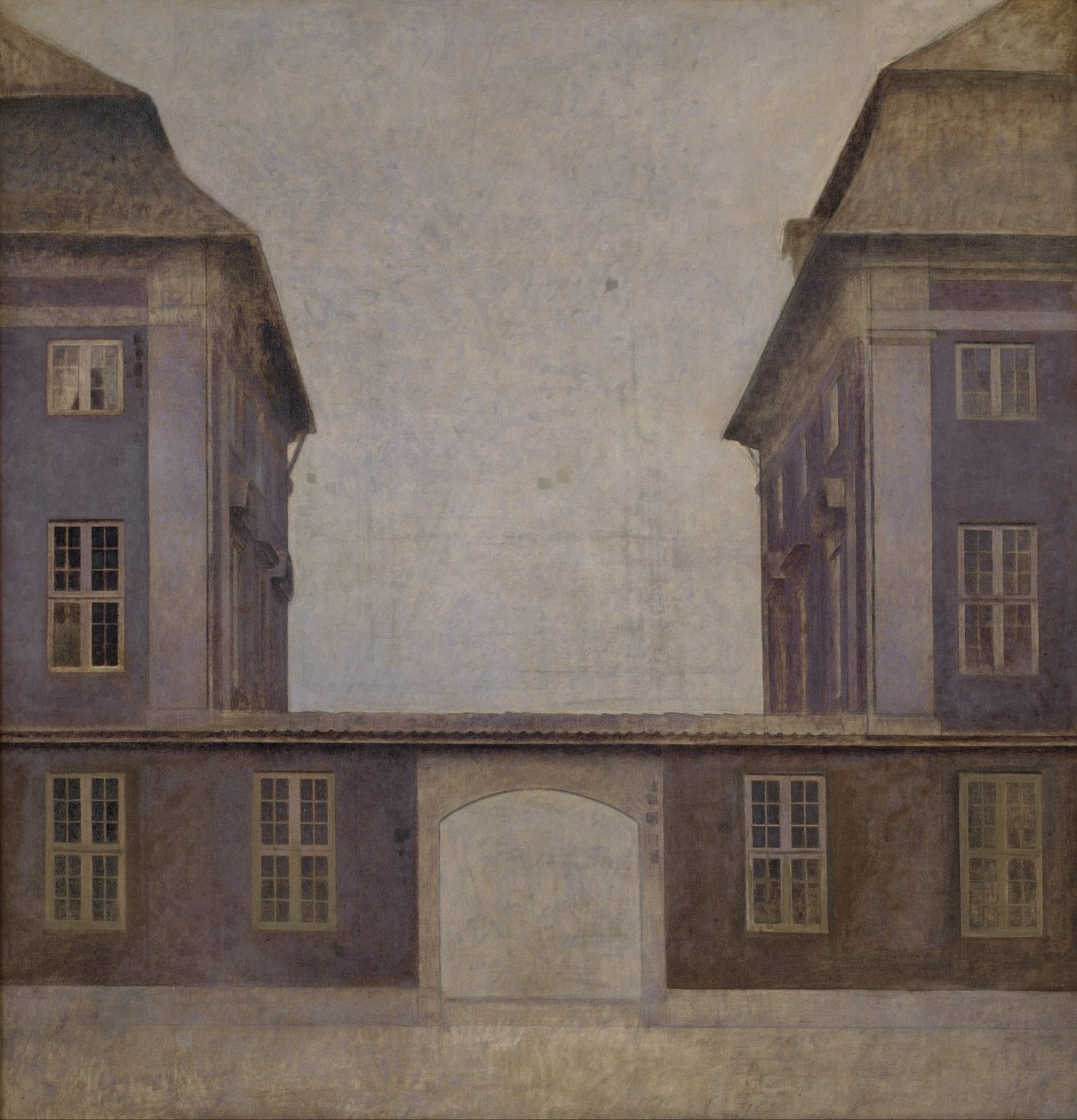 Byggnaderna för det asiatiska företaget, sett från St. Annæ Street av Vilhelm Hammershøi
