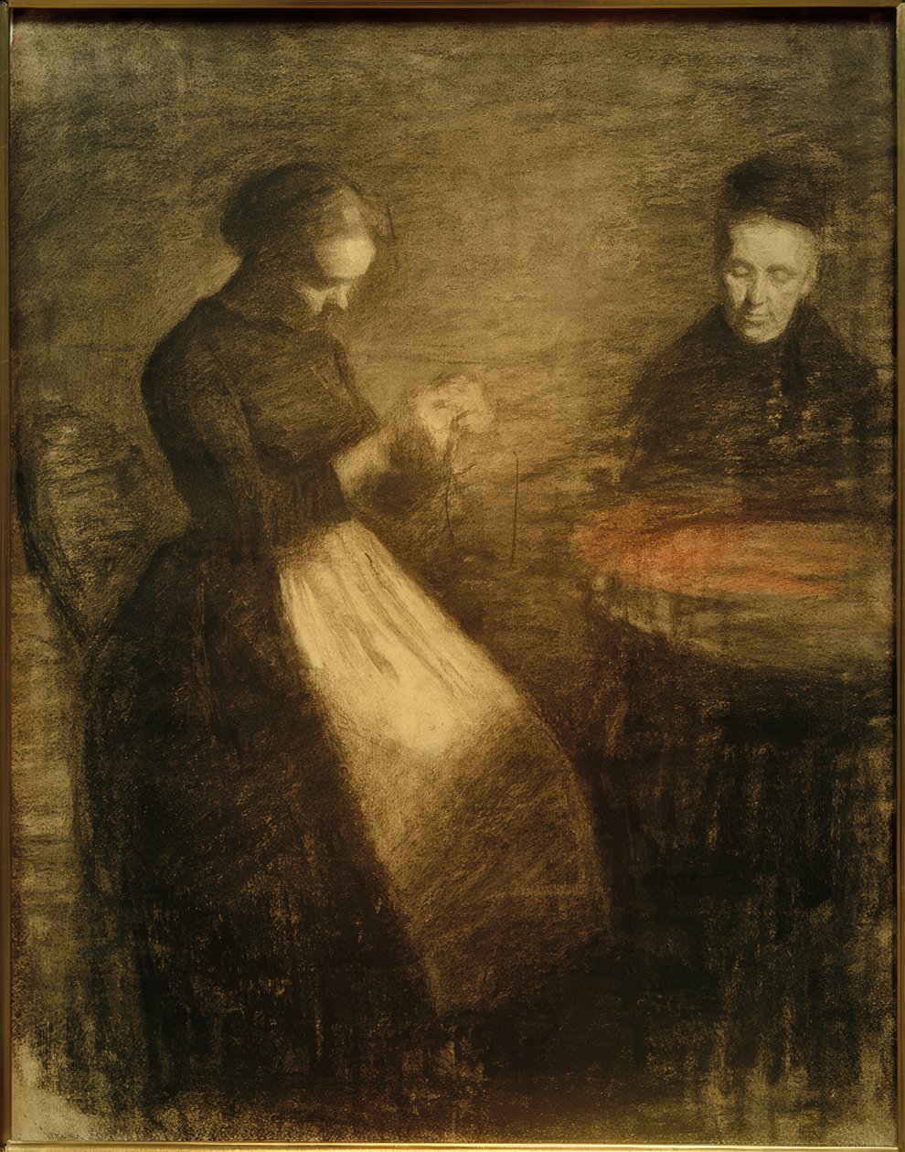 Kväll i vardagsrummet av Vilhelm Hammershoi
