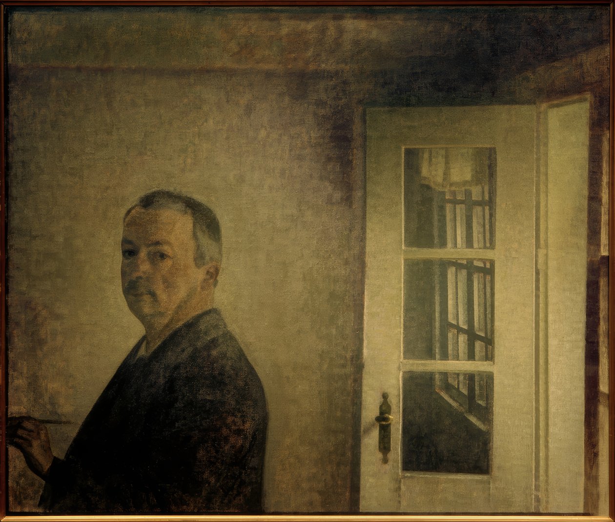 Självporträtt. "Spurveskjul" av Vilhelm Hammershoi