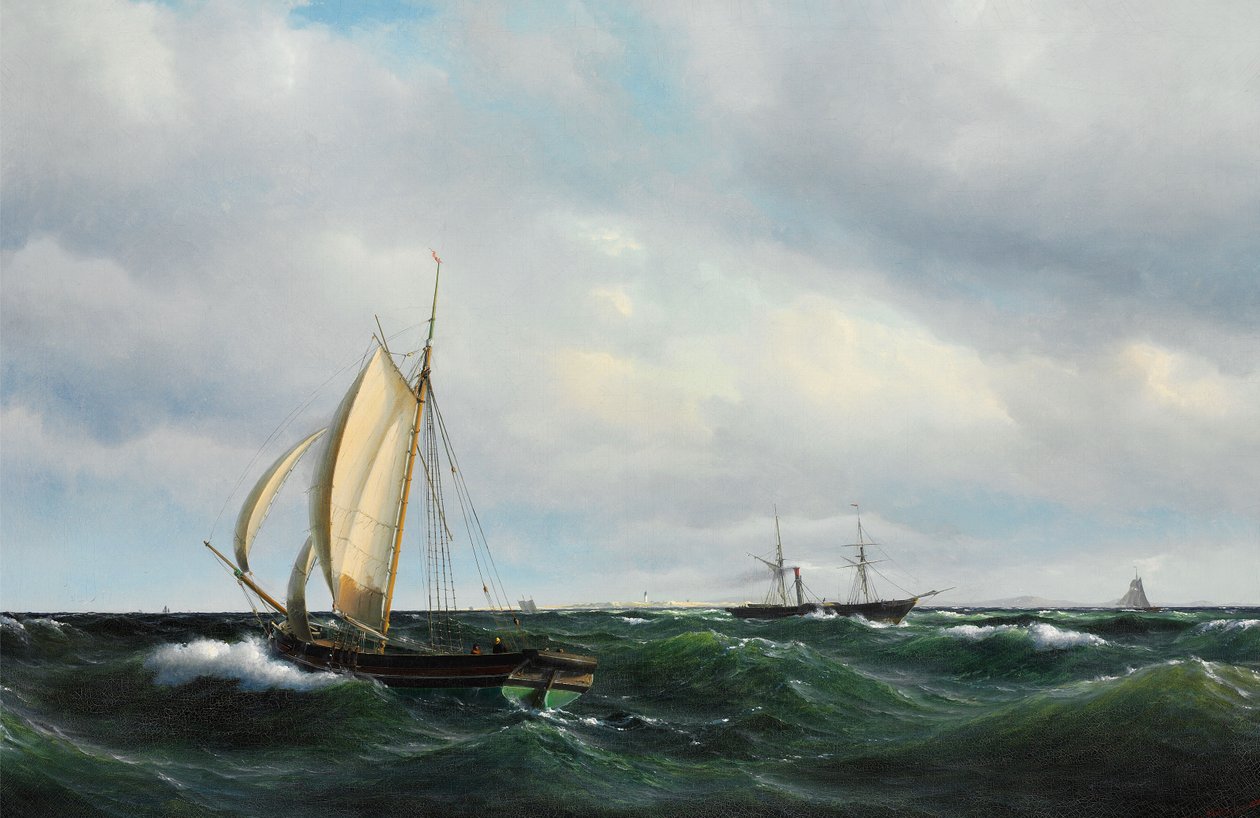 Vilhelm Melbye - Stormfuld Eftermiddag i Skagerak av Vilhelm Melbye