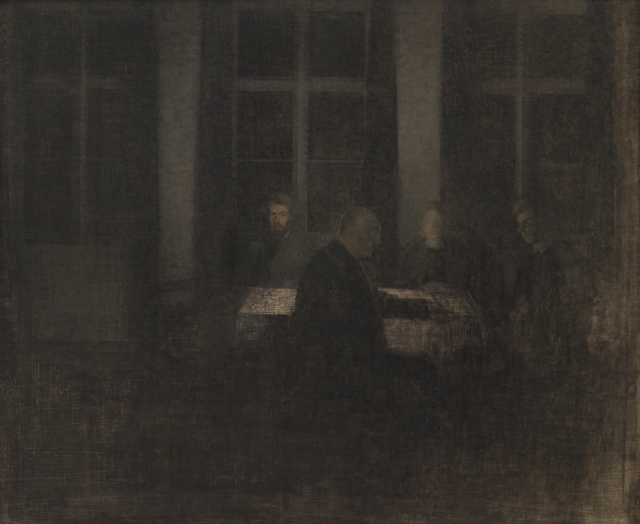 Kväll i salongen av Vilhelm Hammershøi
