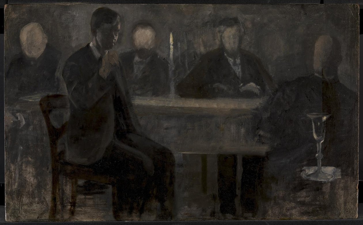 Five Portraits. Study for painting in Thielska Galleriet, Stockholm av Vilhelm Hammershøi