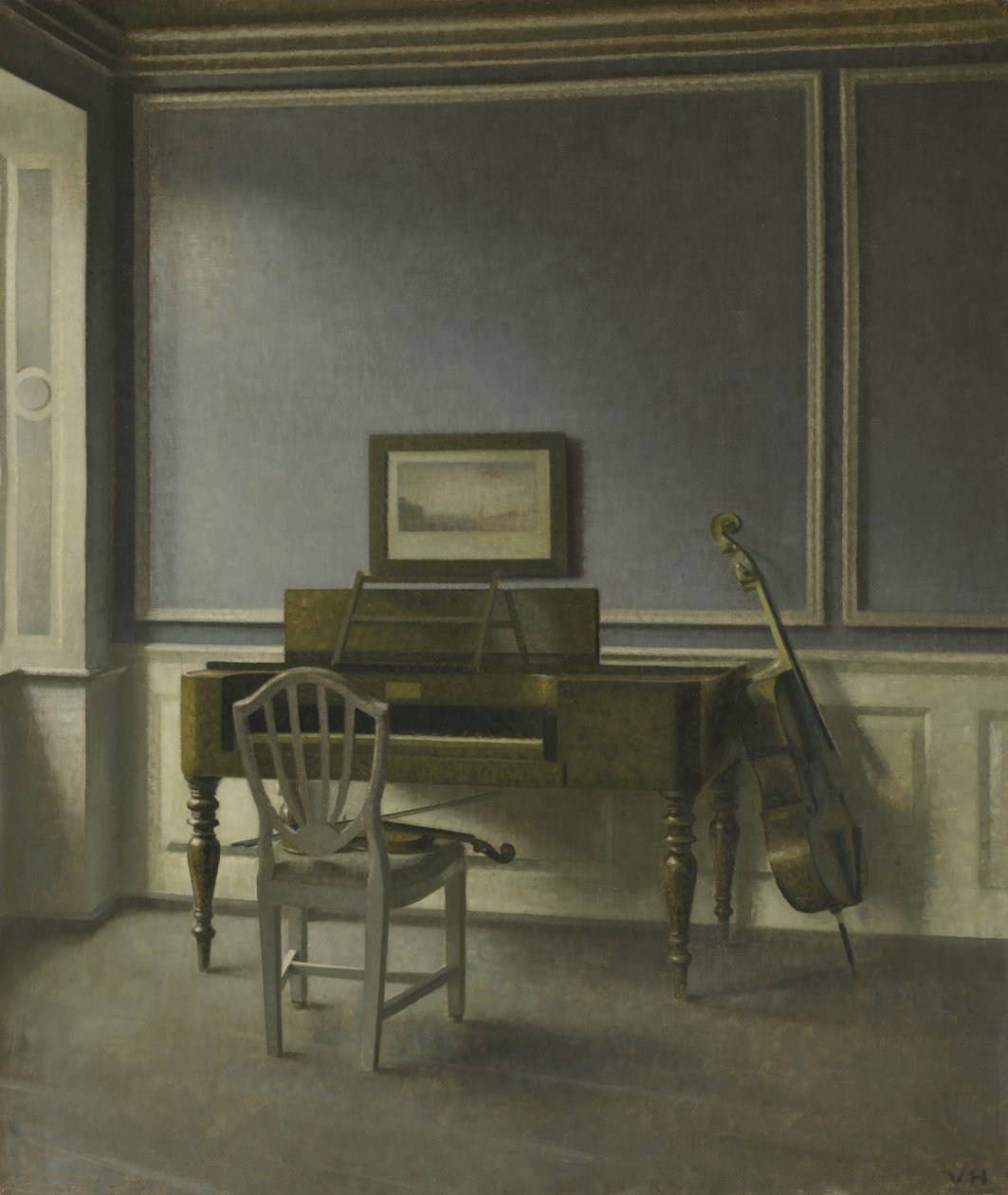 Interiör. The Music Room, Strandgade 30 av Vilhelm Hammershøi