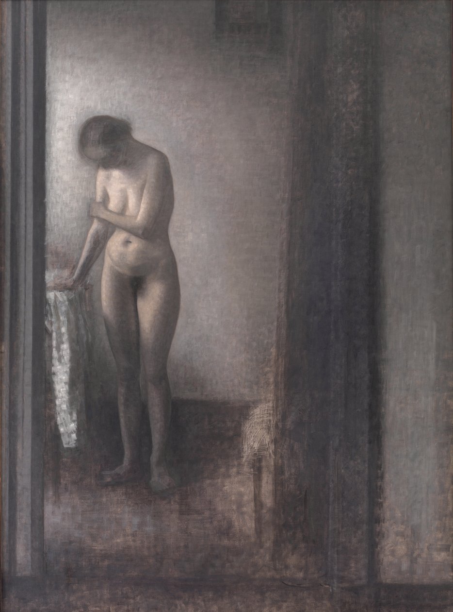 Stående Kvinna Naken av Vilhelm Hammershøi