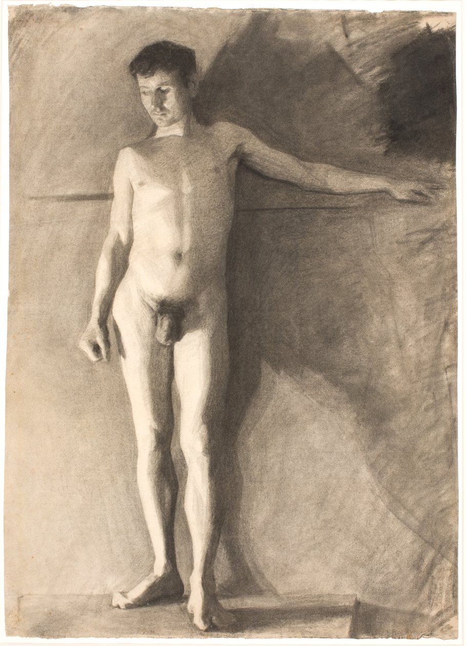 Stående manlig modell av Vilhelm Hammershøi