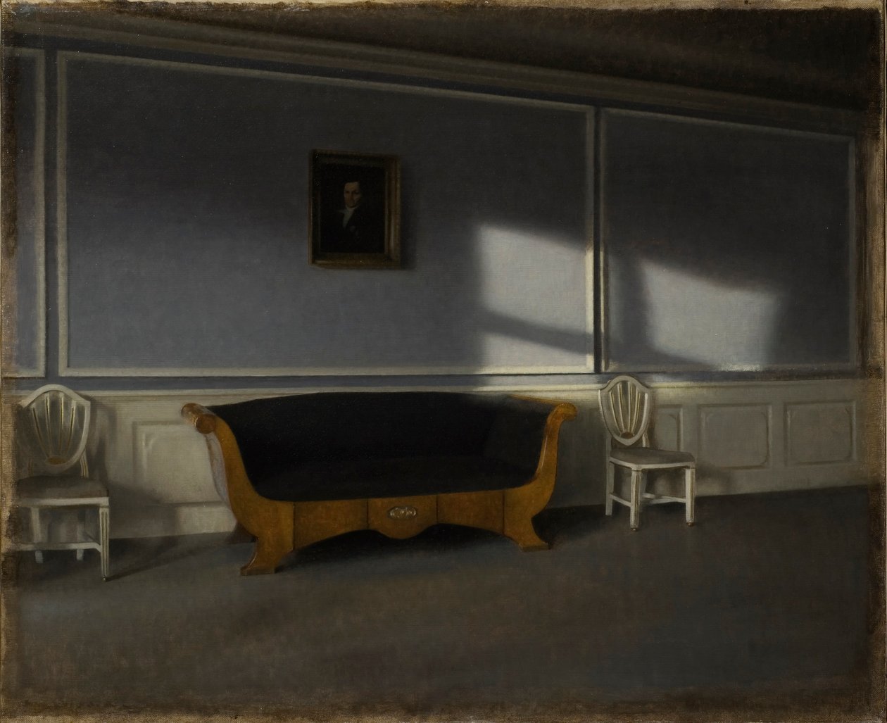 Solsken i salongen III, 1905. av Vilhelm Hammershøi