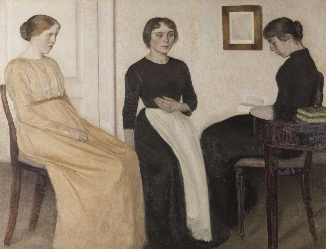 Tre unga kvinnor, 1888. av Vilhelm Hammershøi