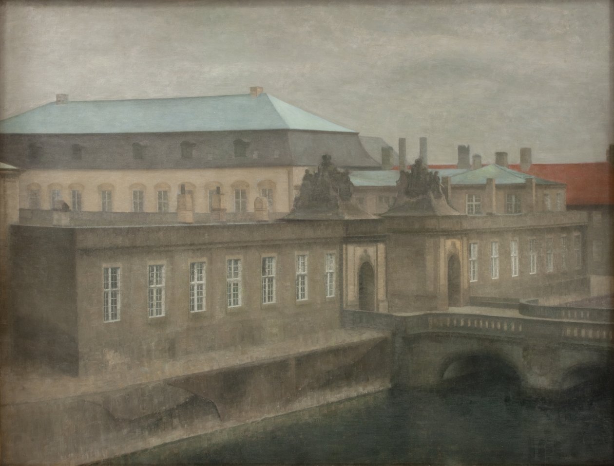 Utsikt över Christiansborgs slott. Sen höst av Vilhelm Hammershøi