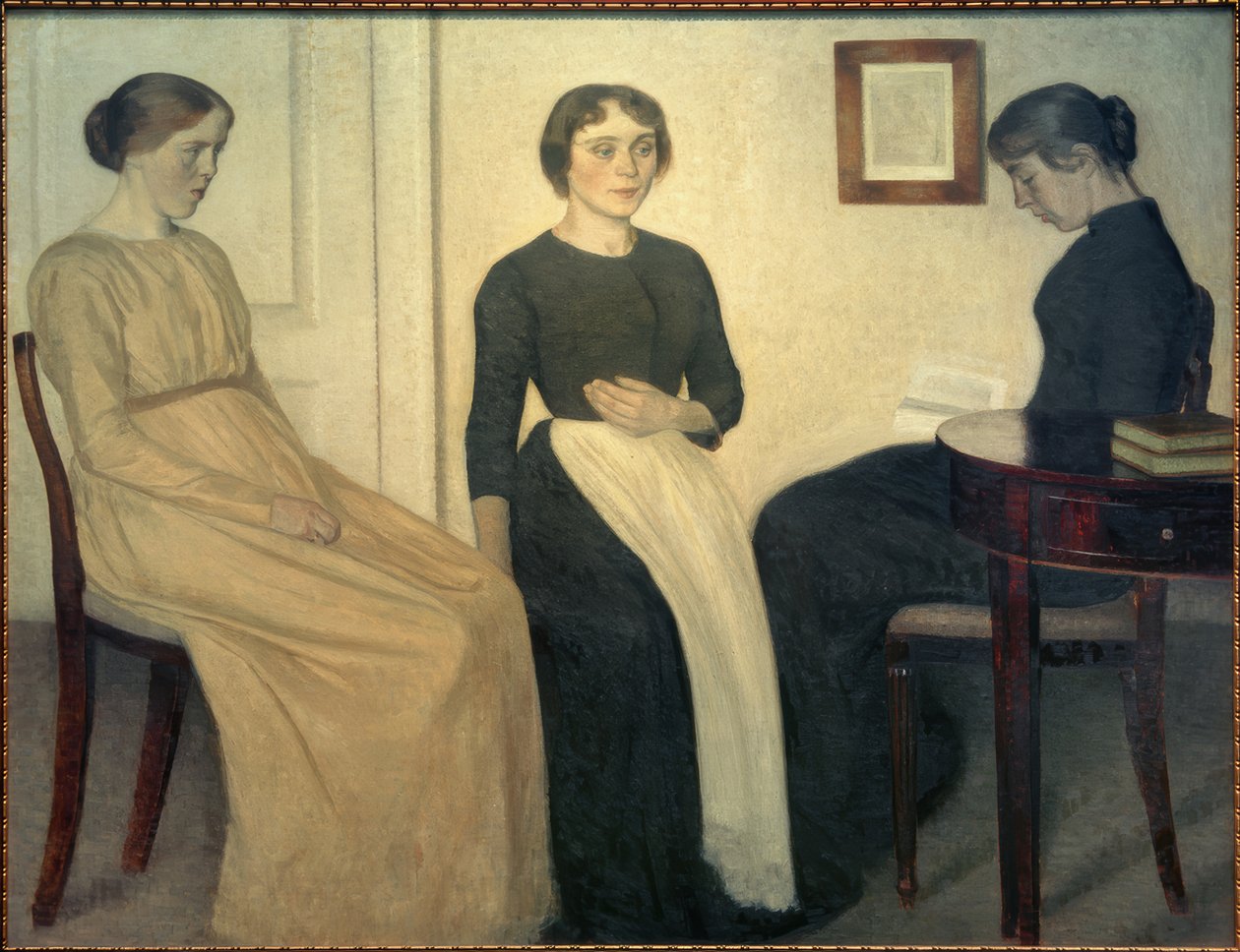 Tre unga kvinnor av Vilhelm Hammershoi