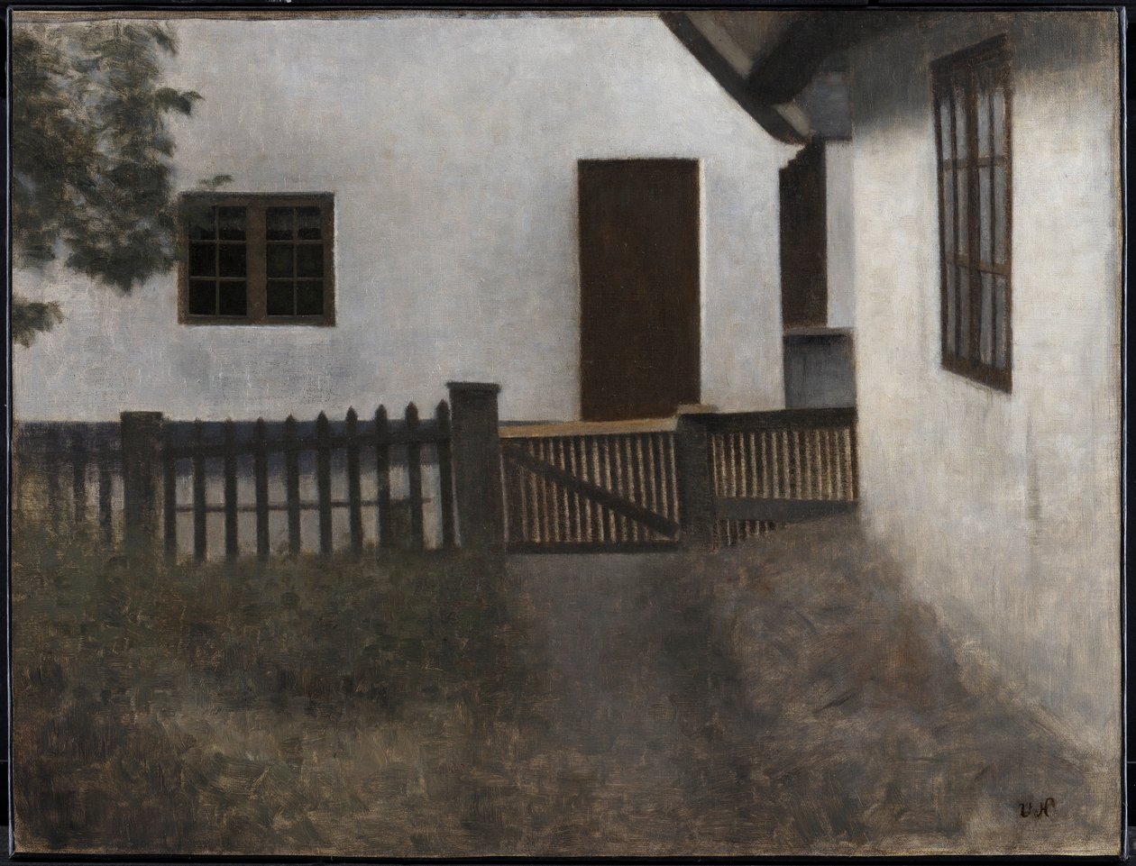 Husgavlar. Frederiksværk. Sommar. av Vilhelm Hammershøi