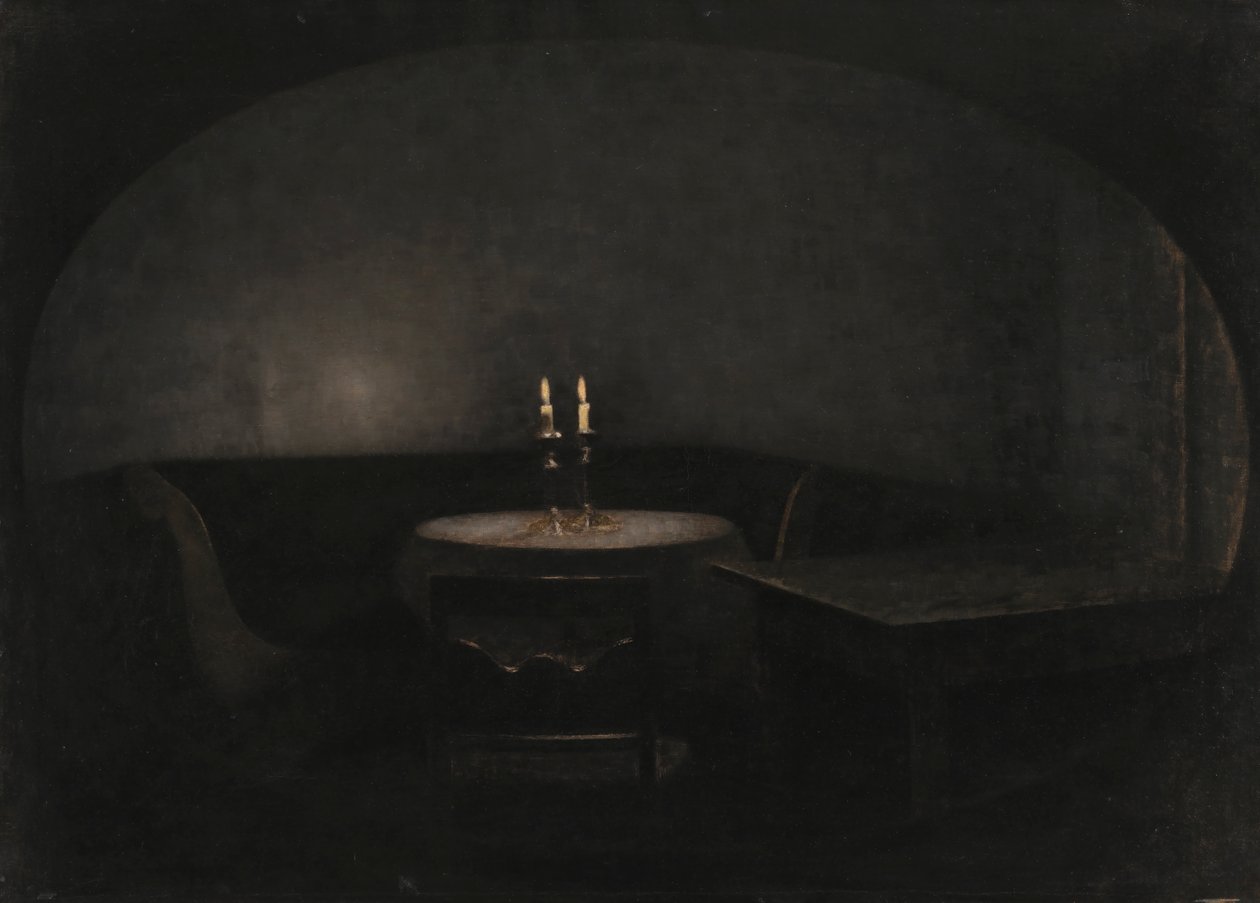 Interiör. Konstgjort ljus av Vilhelm Hammershøi