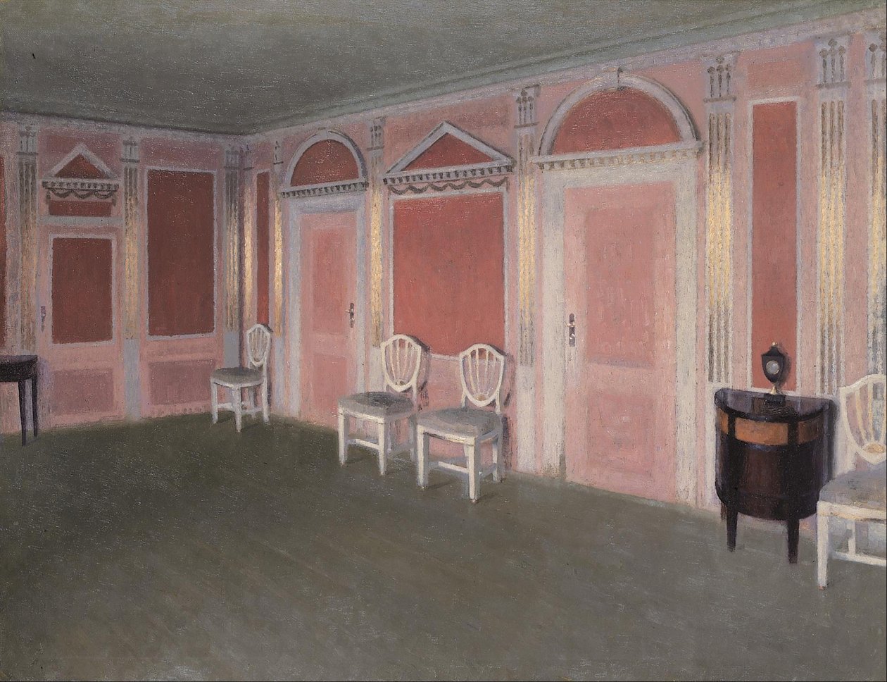 Interiör i Louis Seize-stil. Från konstnärens hem. Rahbeks Allé av Vilhelm Hammershøi
