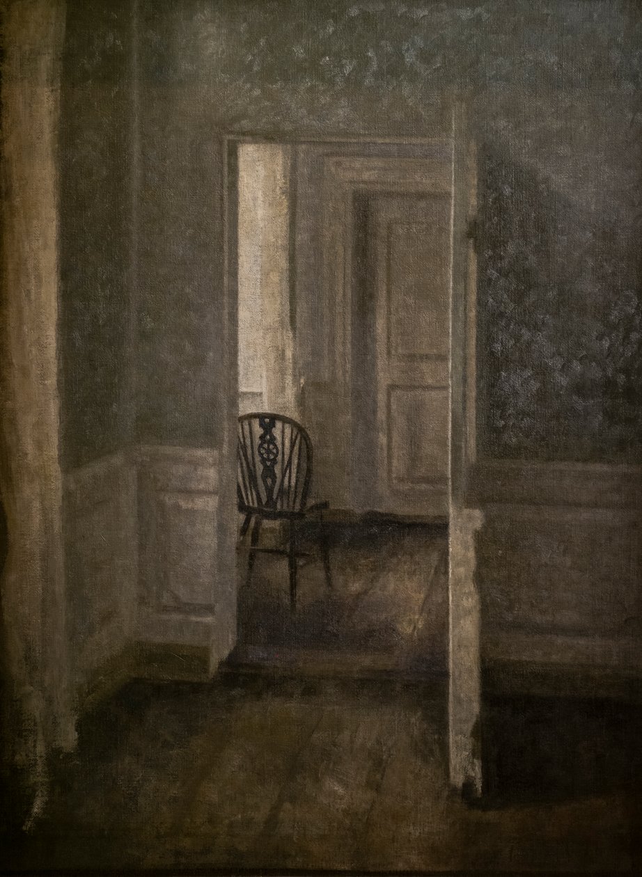 Inredning med Windsor stol av Vilhelm Hammershoi