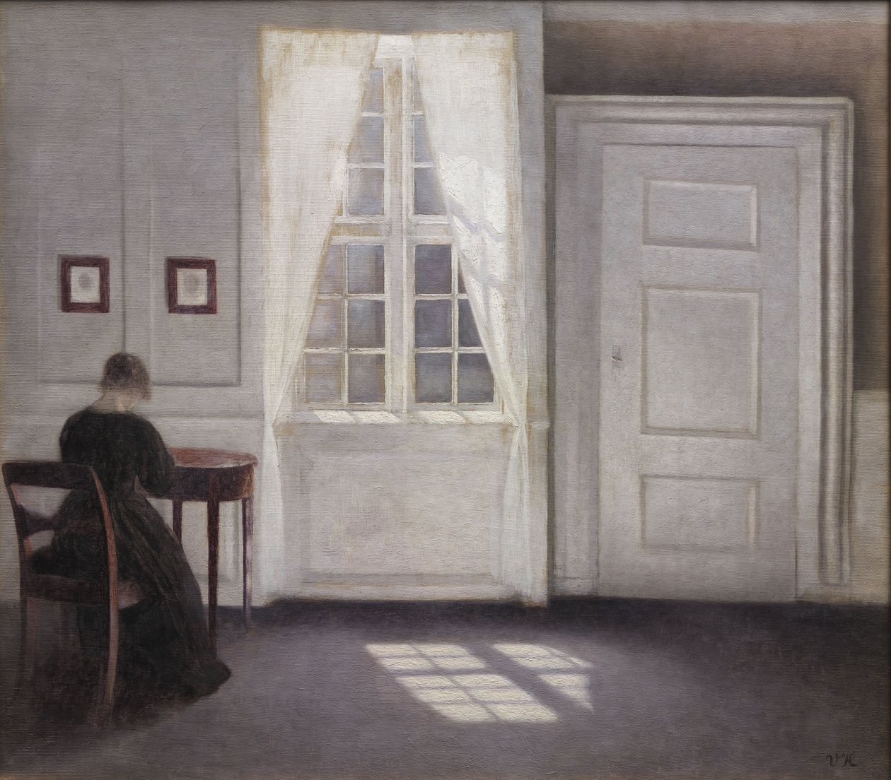 Bor på Strandgatan med solsken på golvet, 1901 av Vilhelm Hammershoi