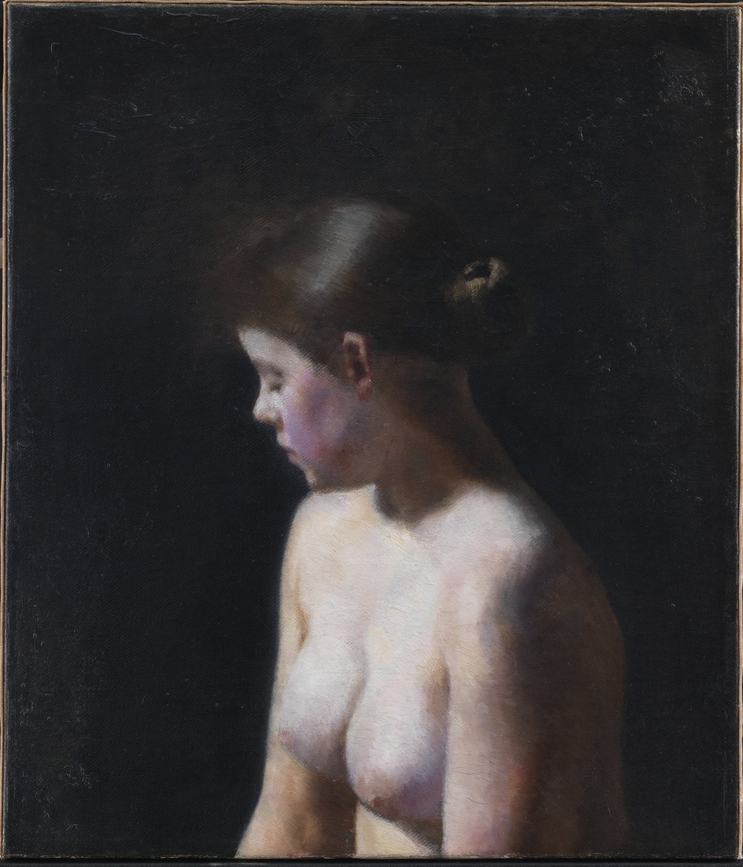 Naken kvinnlig modell av Vilhelm Hammershoi