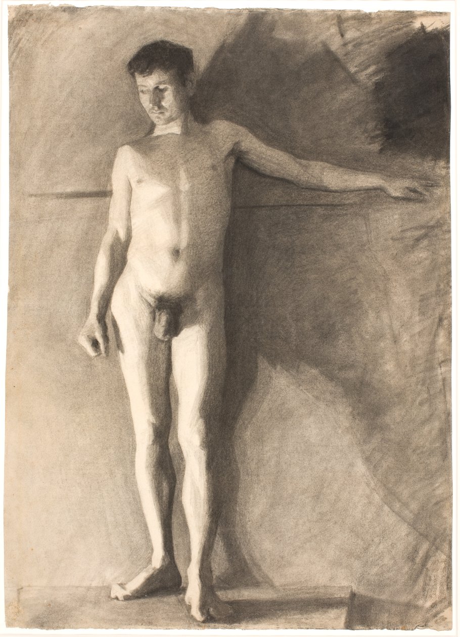 Stående manlig modell av Vilhelm Hammershøi
