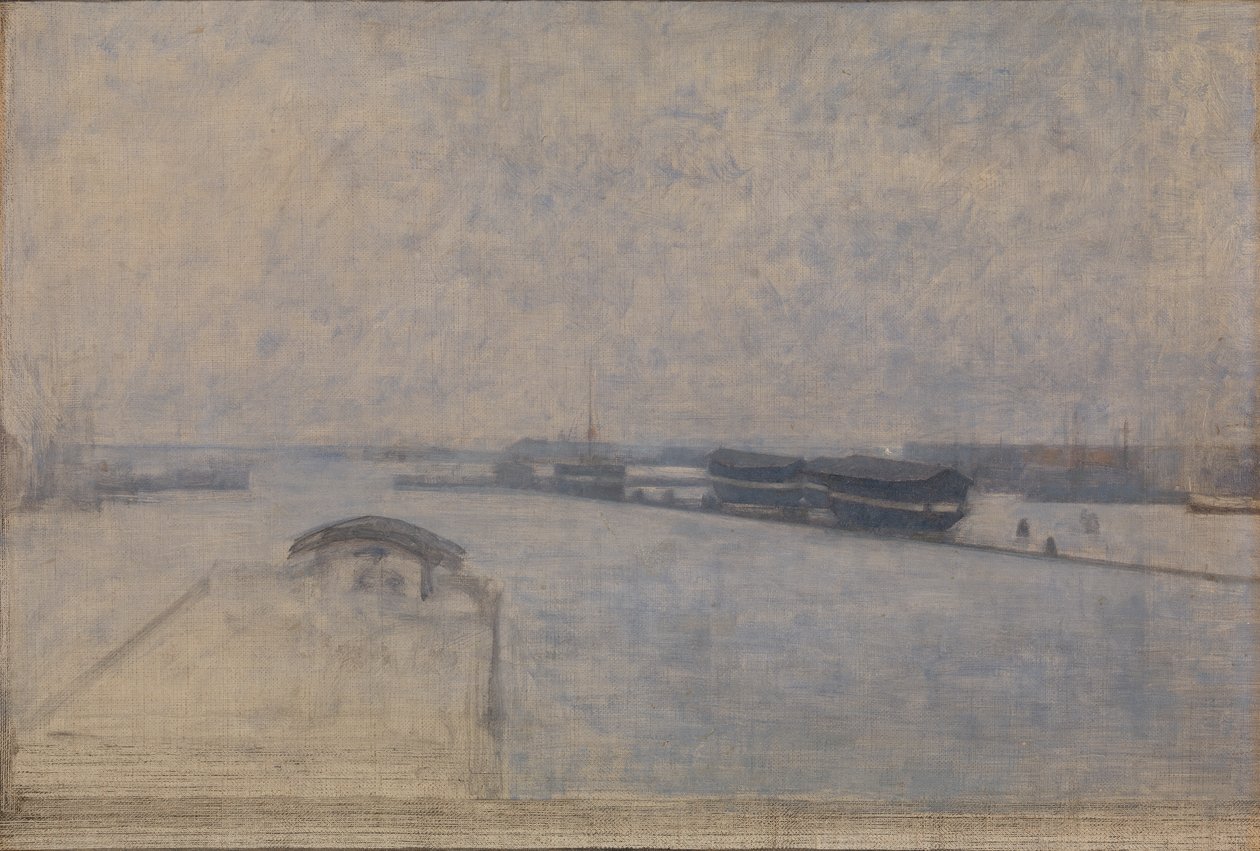 Utsikt från Kvæsthusgade över Köpenhamns hamn av Vilhelm Hammershoi