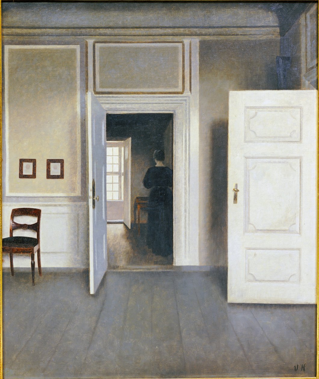 Kvinna i ett interiör, Strandgrade 30, 1901 av Vilhelm Hammershoi