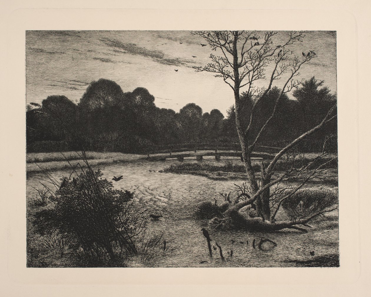 Solnedgång i en skog av Vilhelm Kyhn