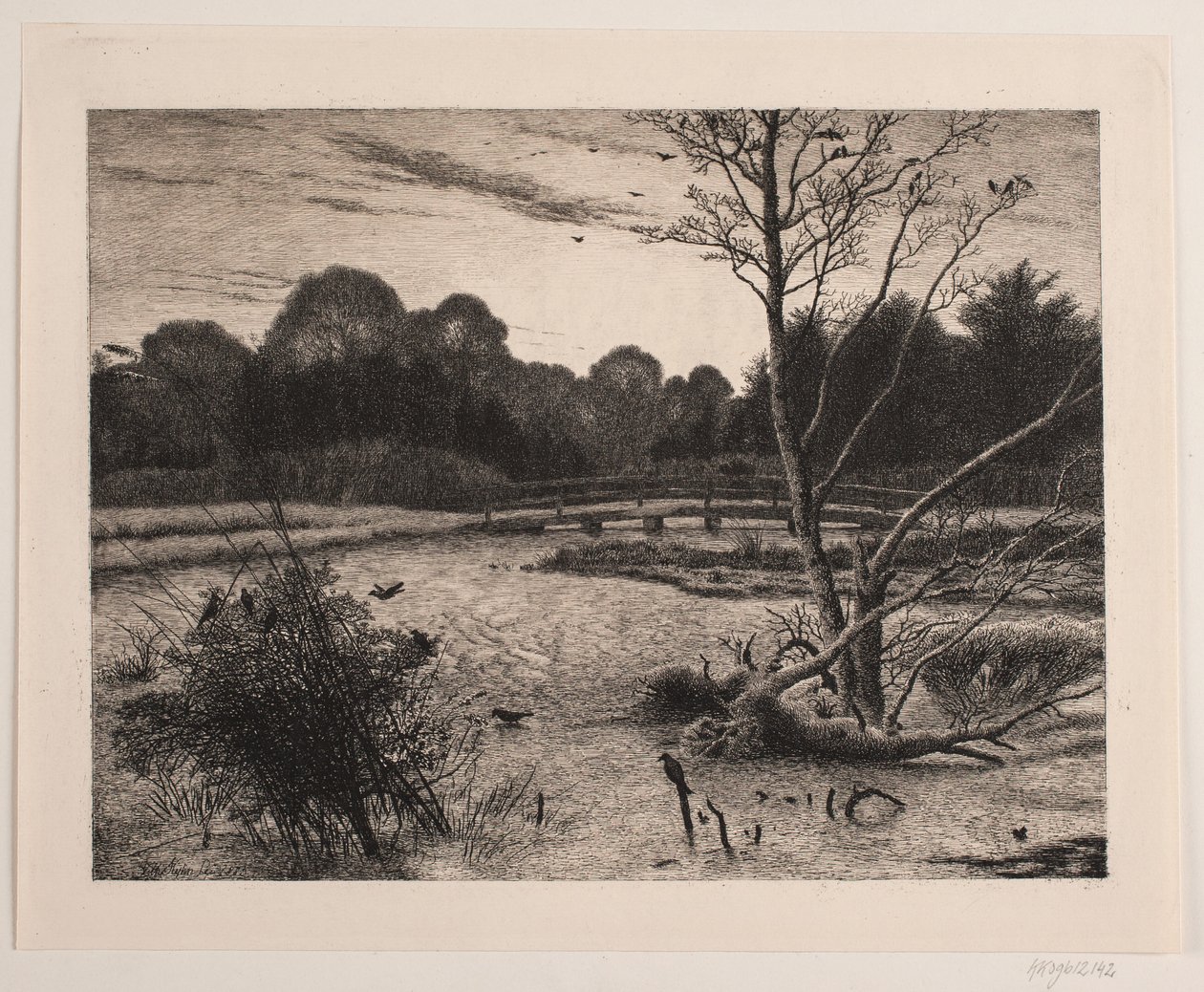 Solnedgång i en skog av Vilhelm Kyhn