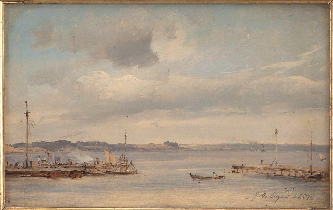 En båthamn. Humlebæk, Själland av Vilhelm Petersen