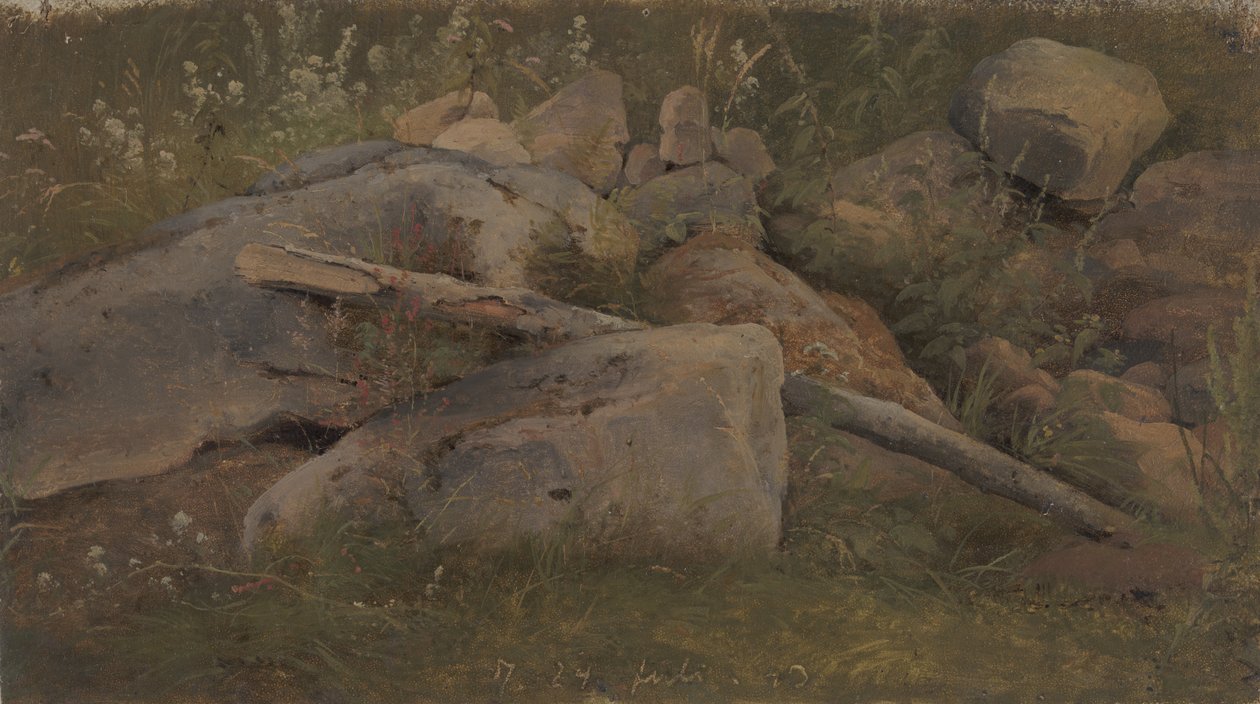 Studie av en stenhög av Vilhelm Petersen