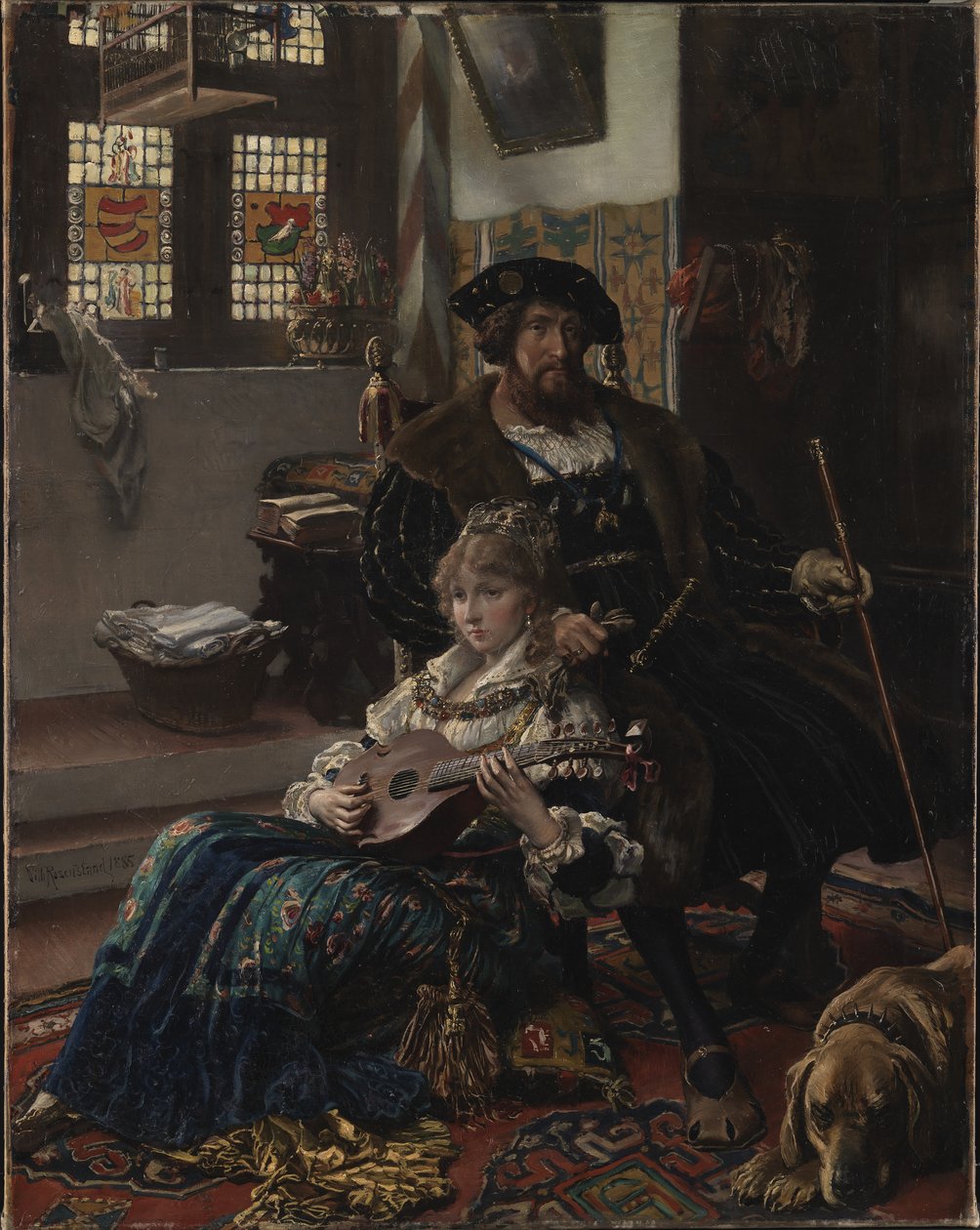 Christian II och Dyveke av Vilhelm Rosenstand