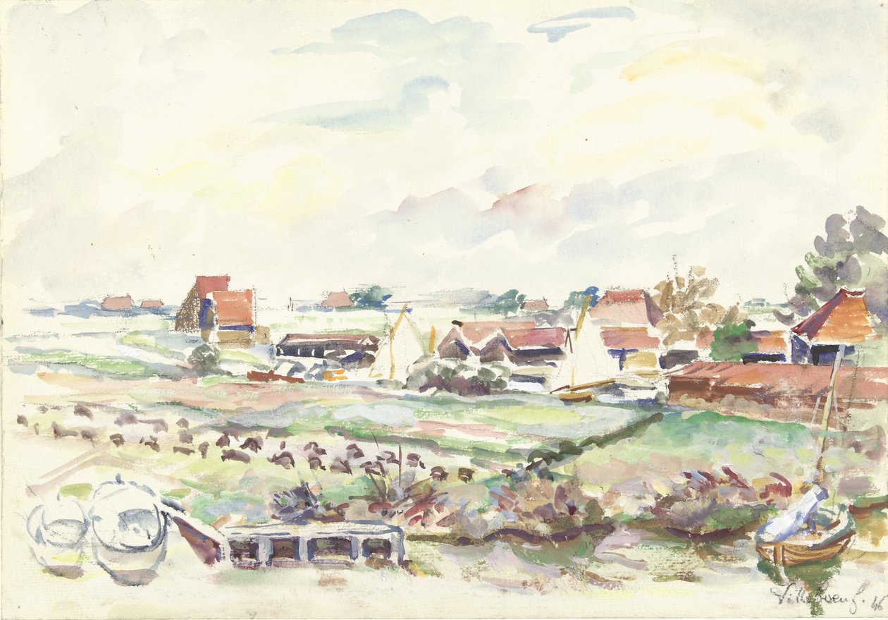 Landskap i Friesland av Villeboeuf