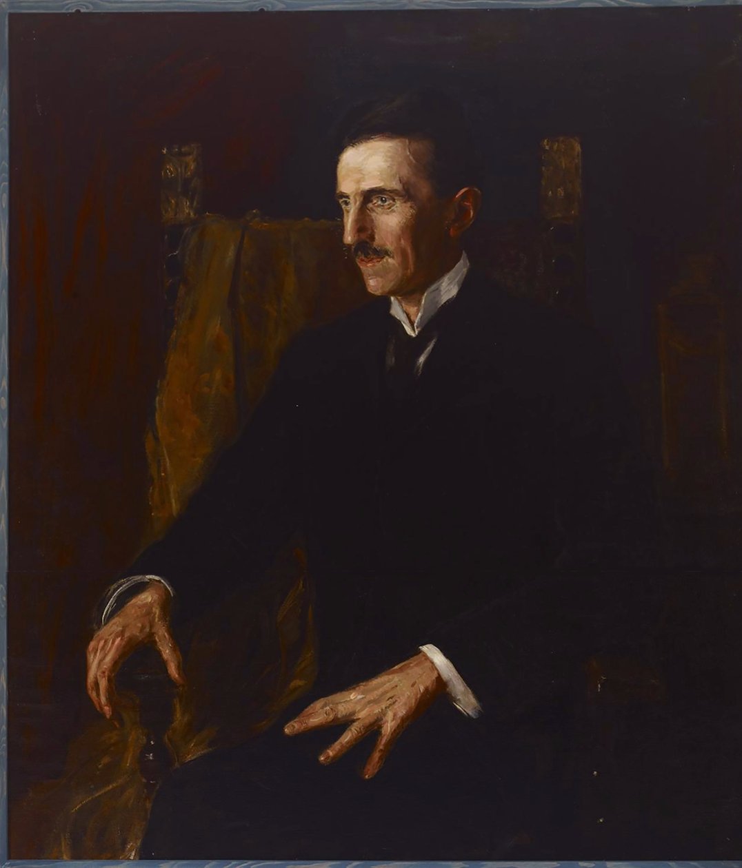Blått porträtt av Nikola Tesla, 1916 av Vilma Lwoff Parlaghy