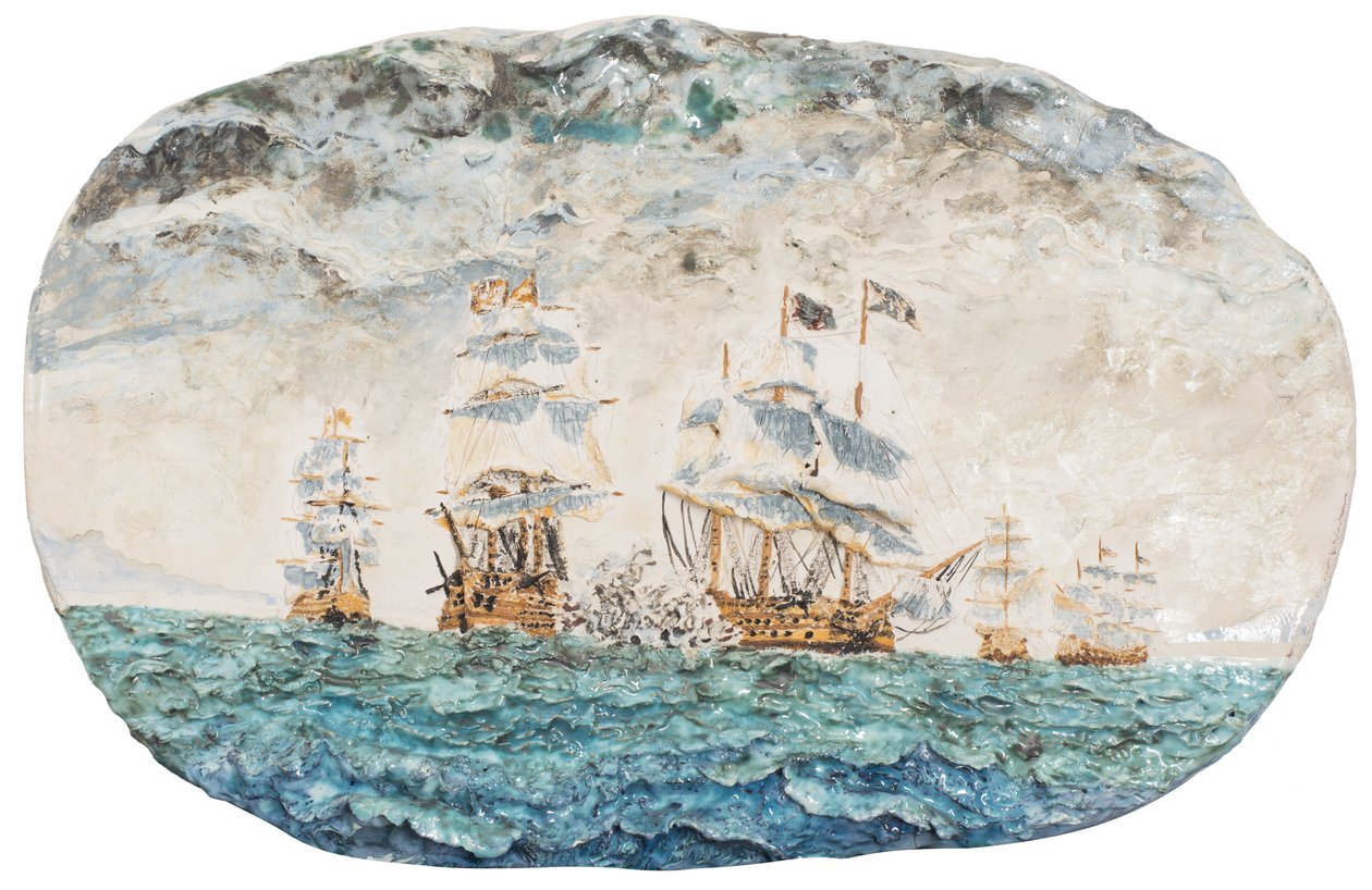 Slaget vid Trafalgar 1805, 1998, (glaserat porslin, keramik) av Vincent Alexander Booth