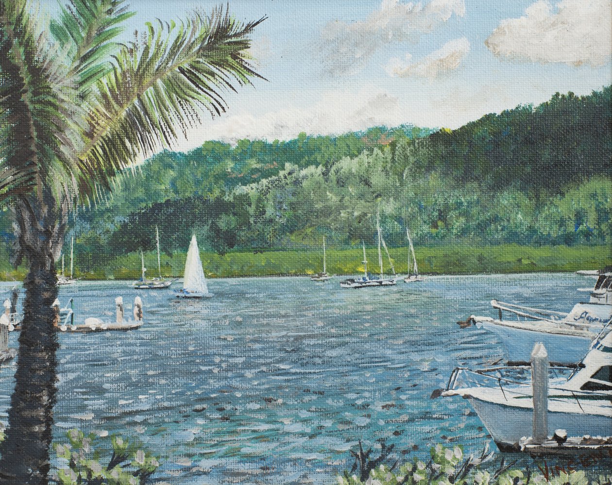 Cairns, Australien, 1998, (akryl på canvasskiva) av Vincent Alexander Booth