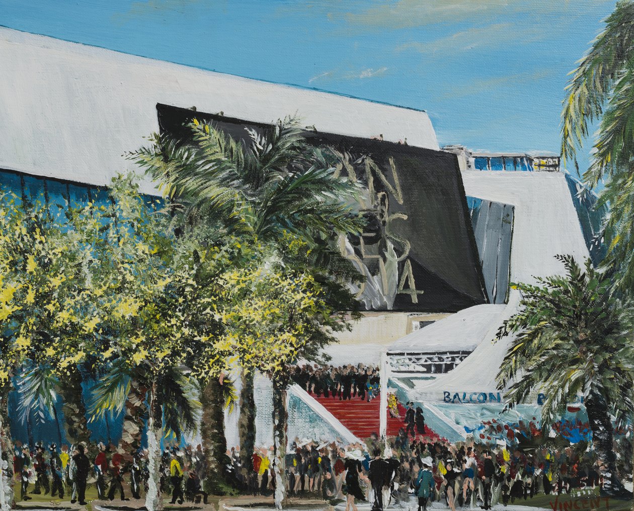 Cannes 2014, 2014, (Akryl på dukskiva) av Vincent Alexander Booth