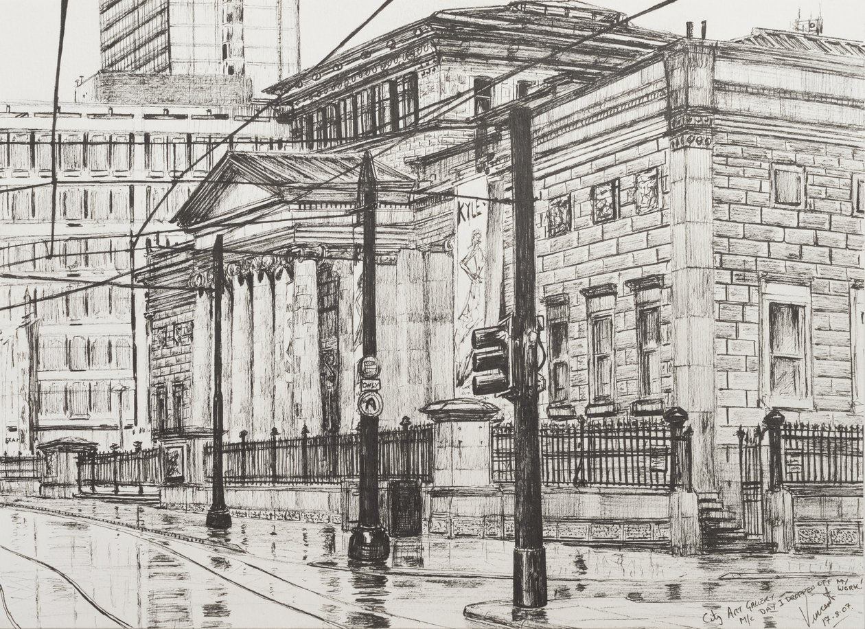 City Art Gallery, Manchester, 2007, (bläck på papper) av Vincent Alexander Booth