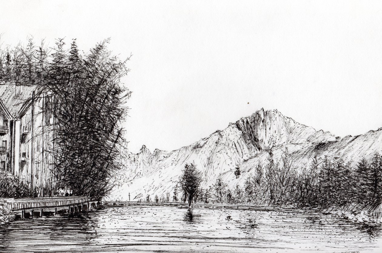 Crans Schweiz, 2009, (bläck på papper) av Vincent Alexander Booth