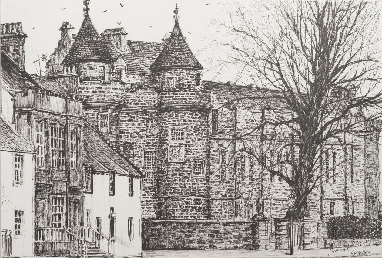 Falkland Palace, Skottland, 200,7 (bläck på papper) av Vincent Alexander Booth