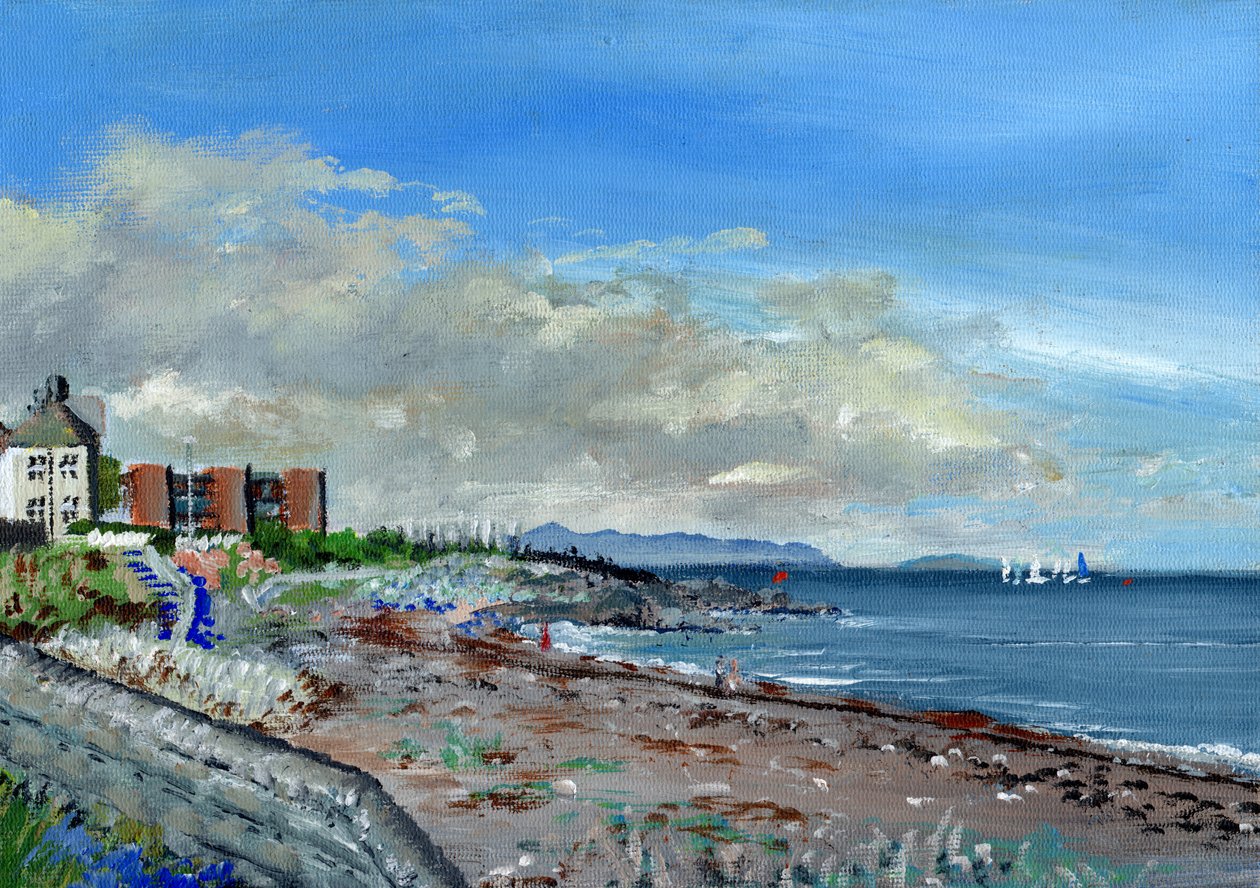 Greystones Irland, 2001, (akryl på canvas) av Vincent Alexander Booth