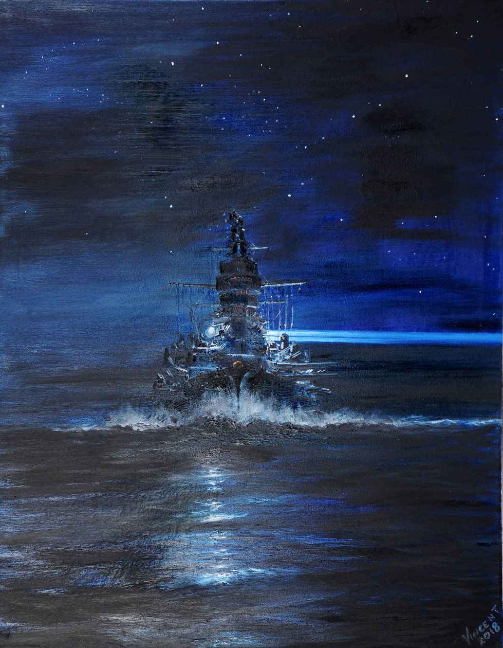 IJN Kirishima vid Guadalcanal, 1942, 2018, av Vincent Alexander Booth
