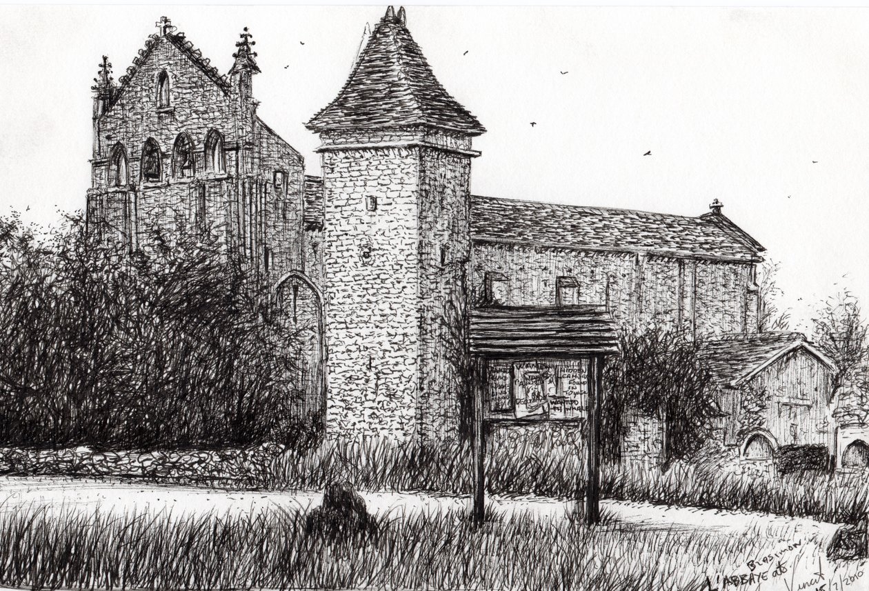 LAbbeye Blassimon Frankrike, 2010, (bläck på papper) av Vincent Alexander Booth