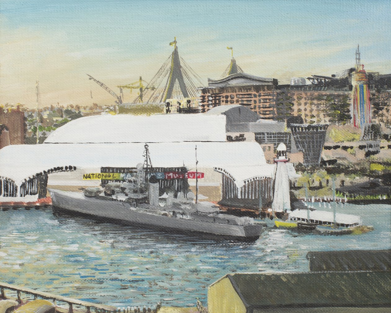 Sydney Maritime Museum, 1998, (akryl på duk) av Vincent Alexander Booth