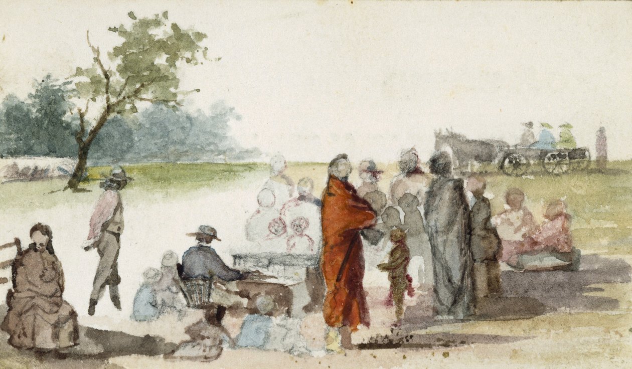 Organisten, 1869-71 (wc på papper) av Vincent Colyer