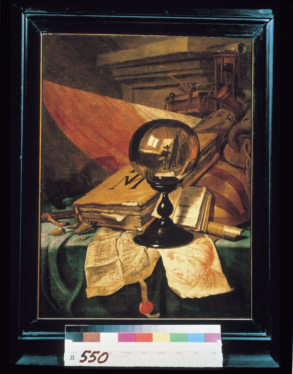 Vanitas med en kristallkula av Vincent Laurensz van der Vinne