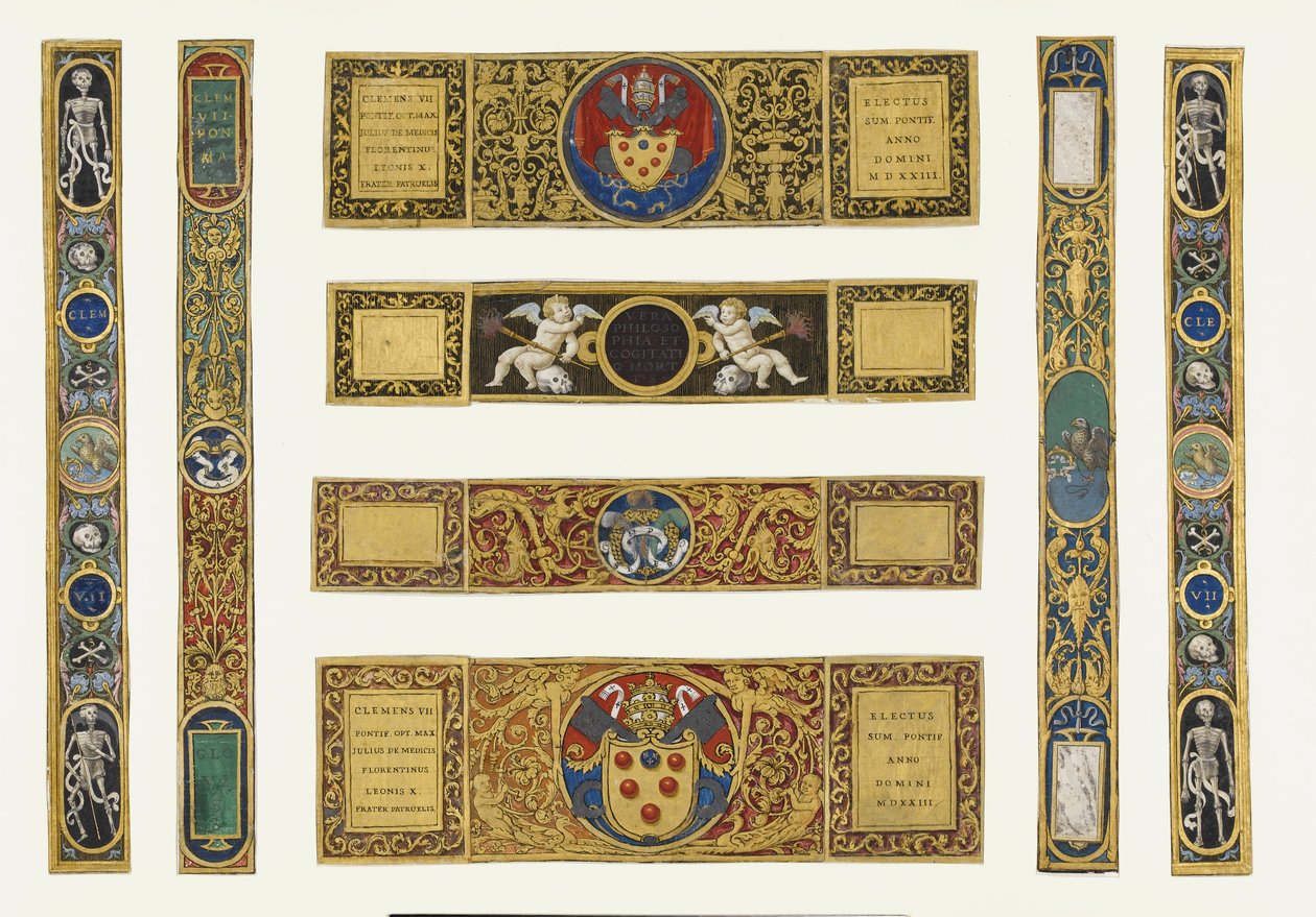 Marlay Cutting Italian 33: Åtta kantremsor tagna från ett missal av påven Clemens VII, efter 1523 (pergament) av Vincent Raymond