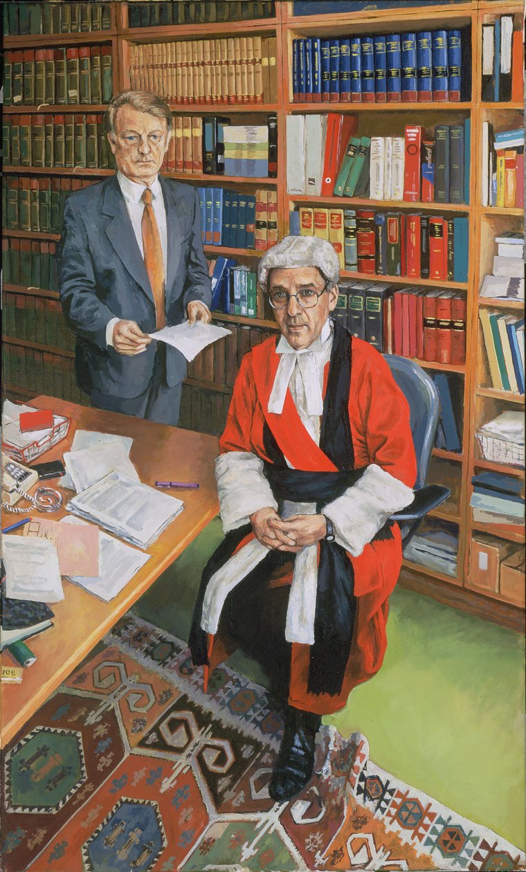 Mr Justice Moses med hans kontorist John Furey, 2000 av Vincent Yorke