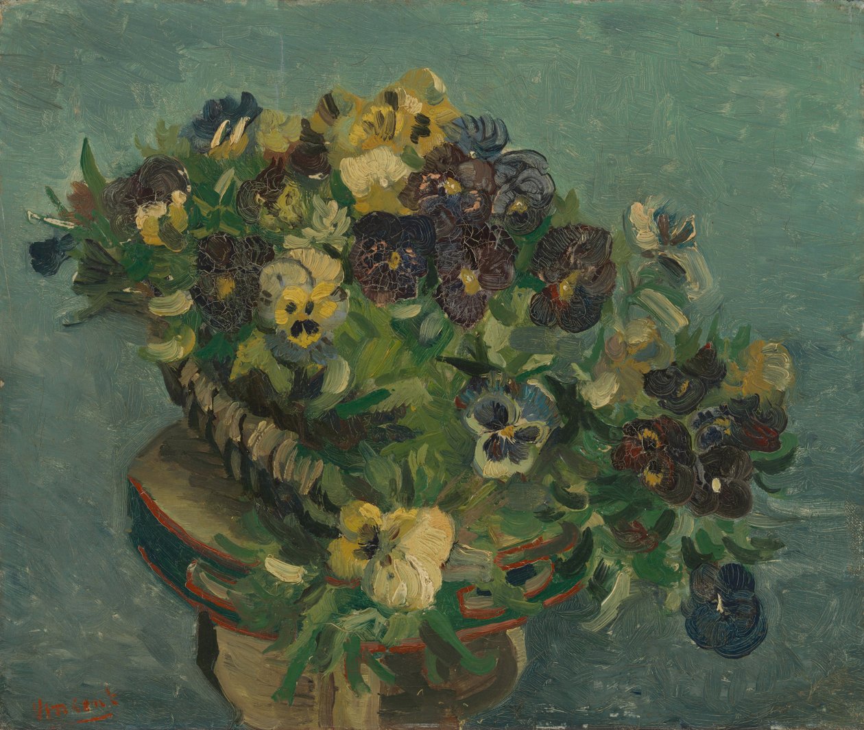 Korg med penséer av Vincent van Gogh