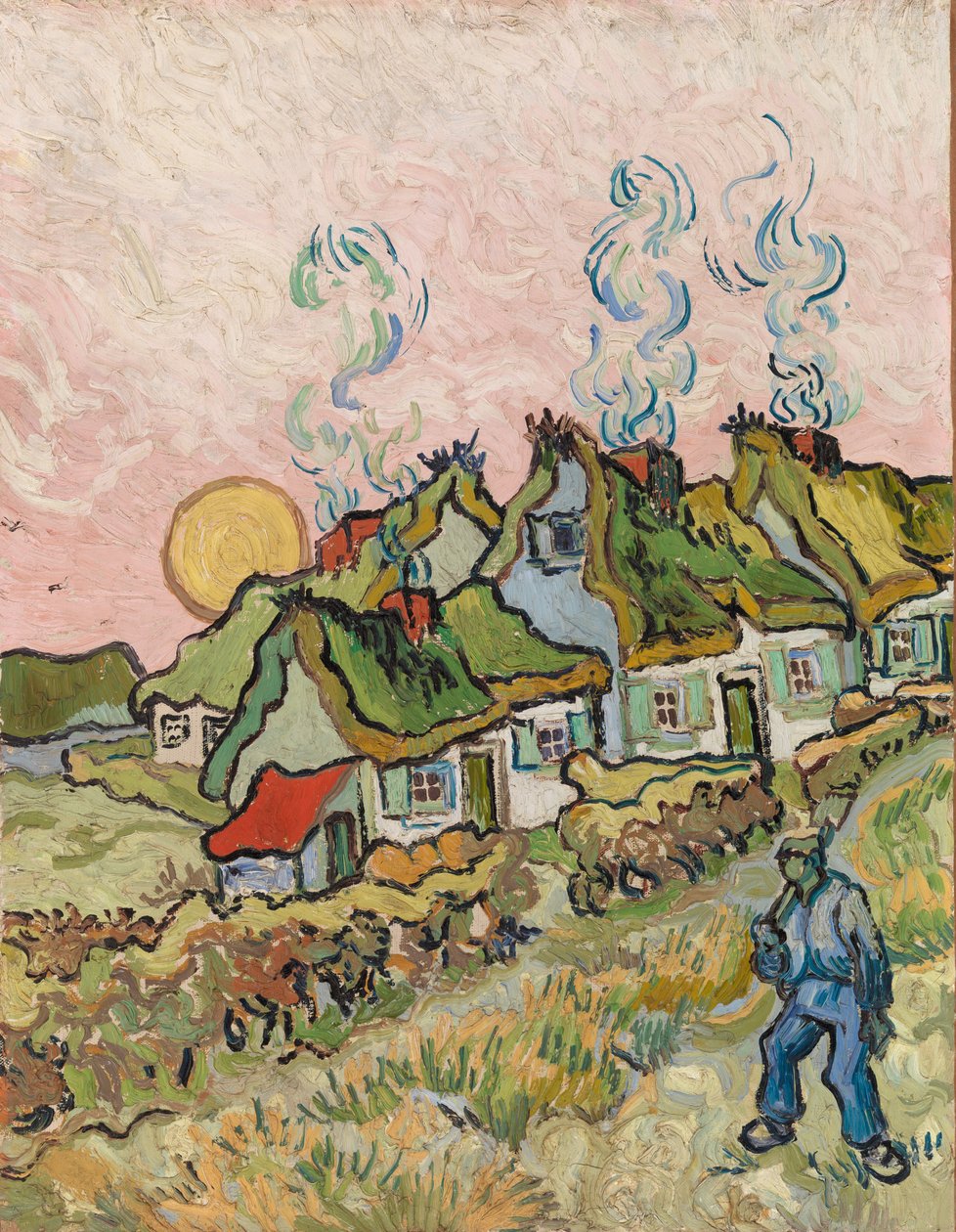Houses and Figure av Vincent van Gogh