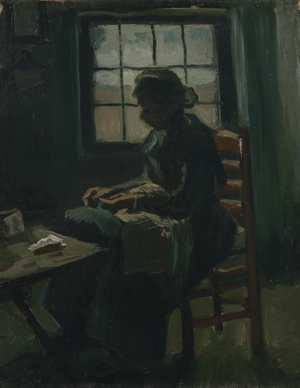 Woman Sewing av Vincent van Gogh