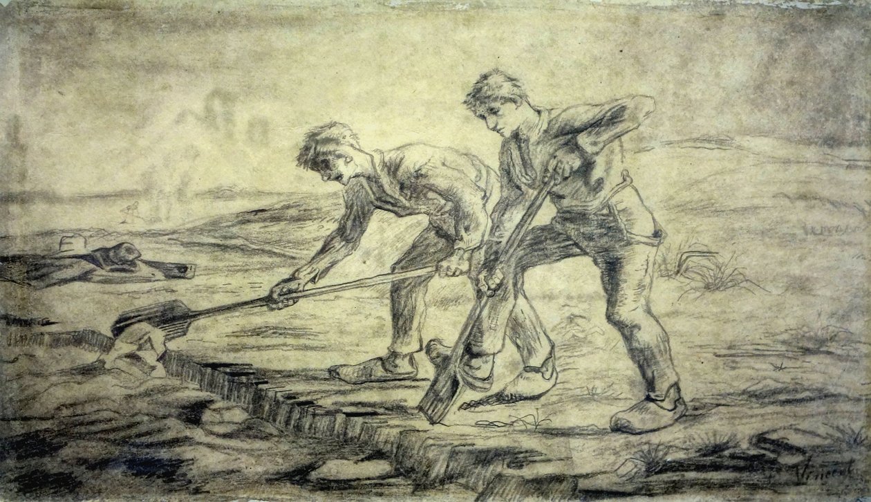  Les bêcheurs à la maison Van Gogh de Cuesmes av Vincent van Gogh