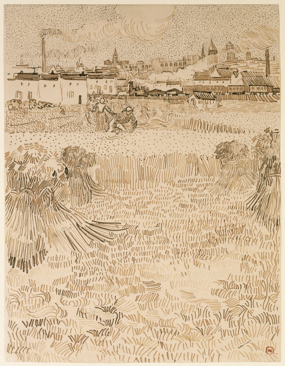 Arles. View from the Wheatfields av Vincent van Gogh