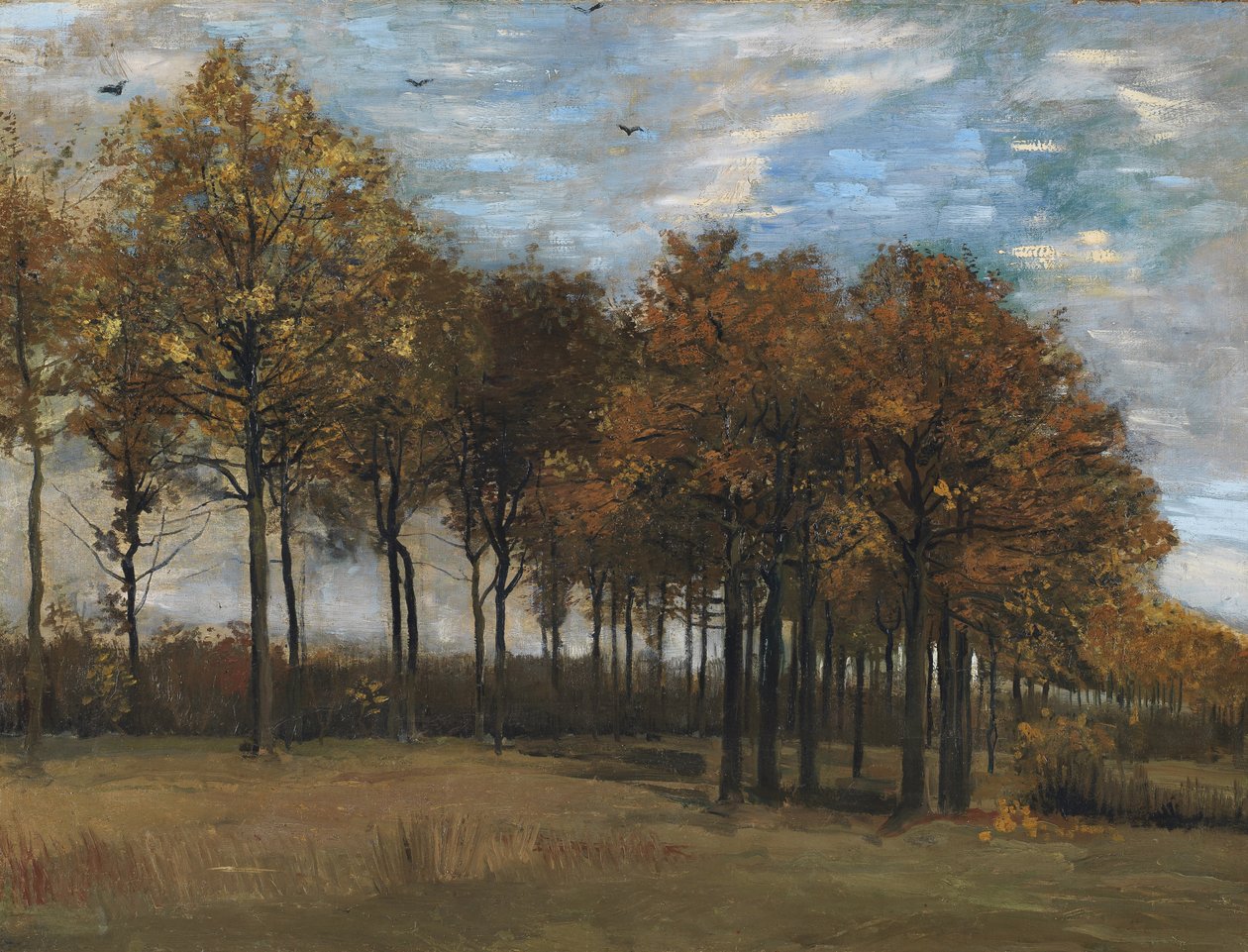 Autumn Landscape, c.1885 (olja på duk nedsatt på panel) av Vincent van Gogh