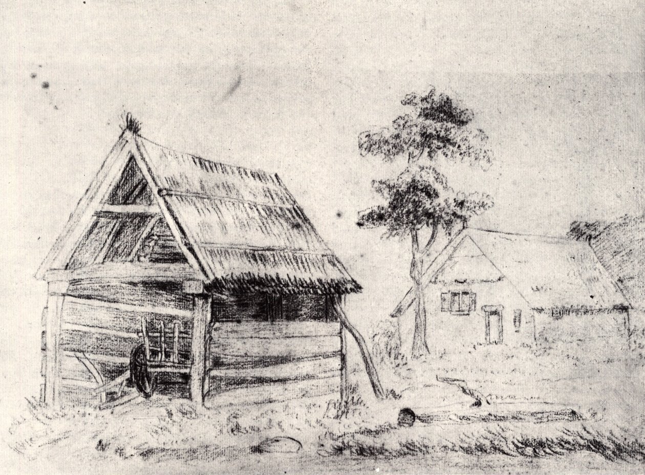 Barn and Farmhouse av Vincent van Gogh